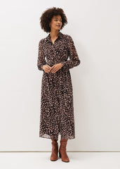 Libby Spot Print Midi Dress Pink Multi