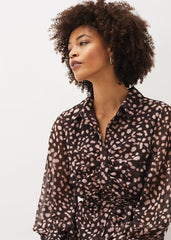Libby Spot Print Midi Dress Pink Multi