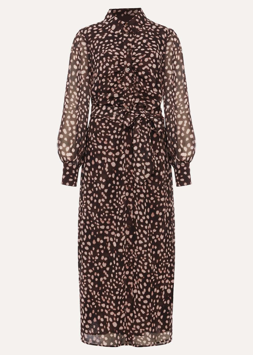Libby Spot Print Midi Dress Pink Multi