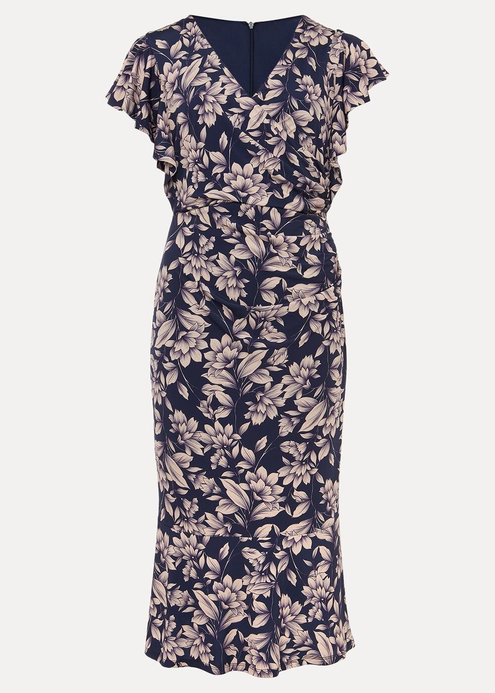 Zendaya Floral Jersey Dress Perussian Blue/Cameo