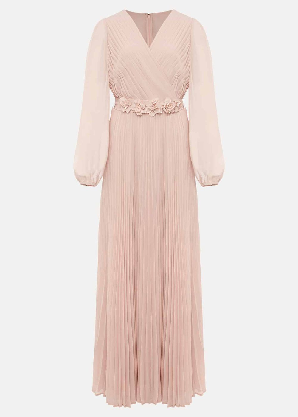 Alecia Pleated Chiffon Maxi Dress Antique Rose