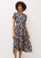 Zendaya Floral Dress Perussian Blue/Taupe