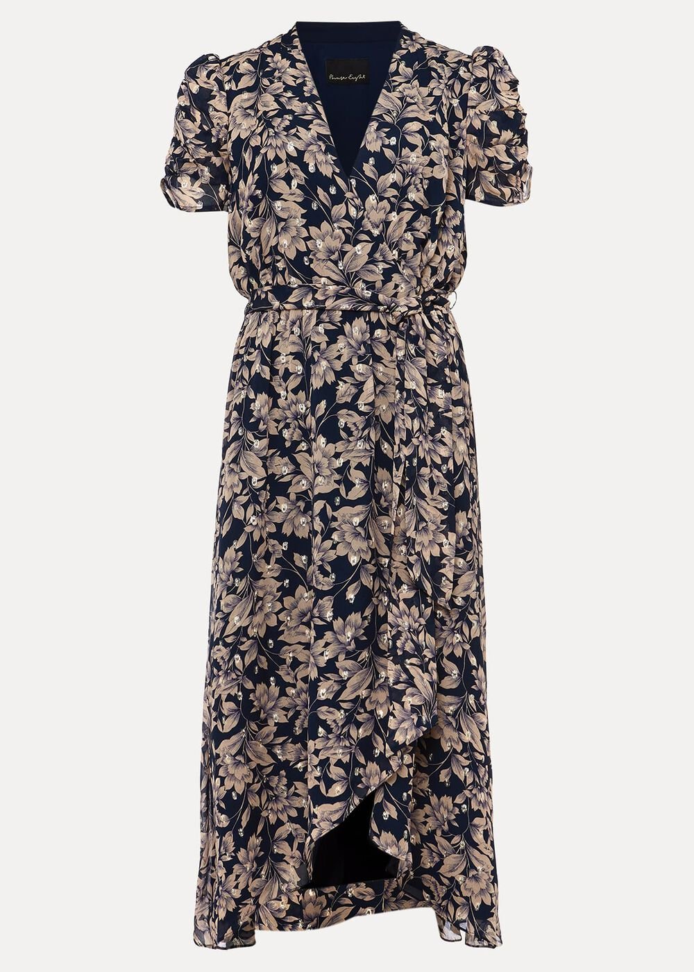 Zendaya Floral Dress Perussian Blue/Taupe