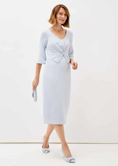 Layla Bow Detail Fitted Dress Sky Blue