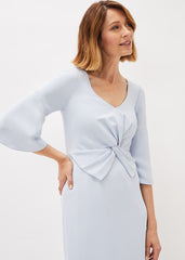 Layla Bow Detail Fitted Dress Sky Blue