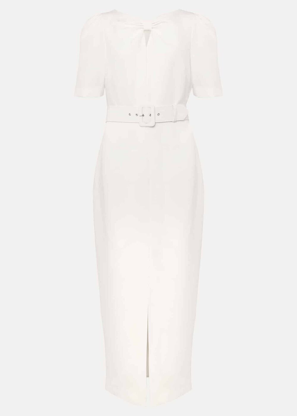 Niccola Fitted Belted Midaxi Dress Oyster