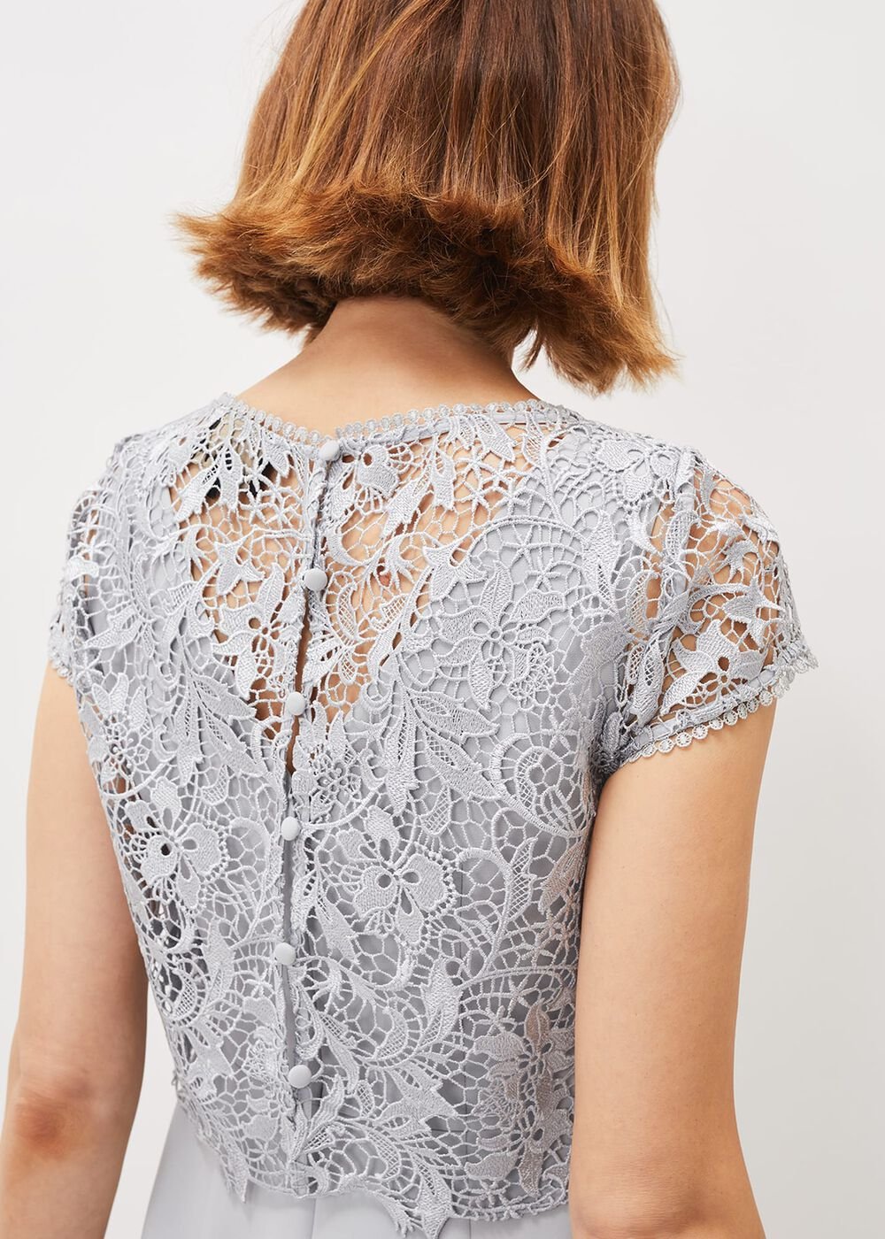Alisha Double Layer Lace Peplum Dress Mineral