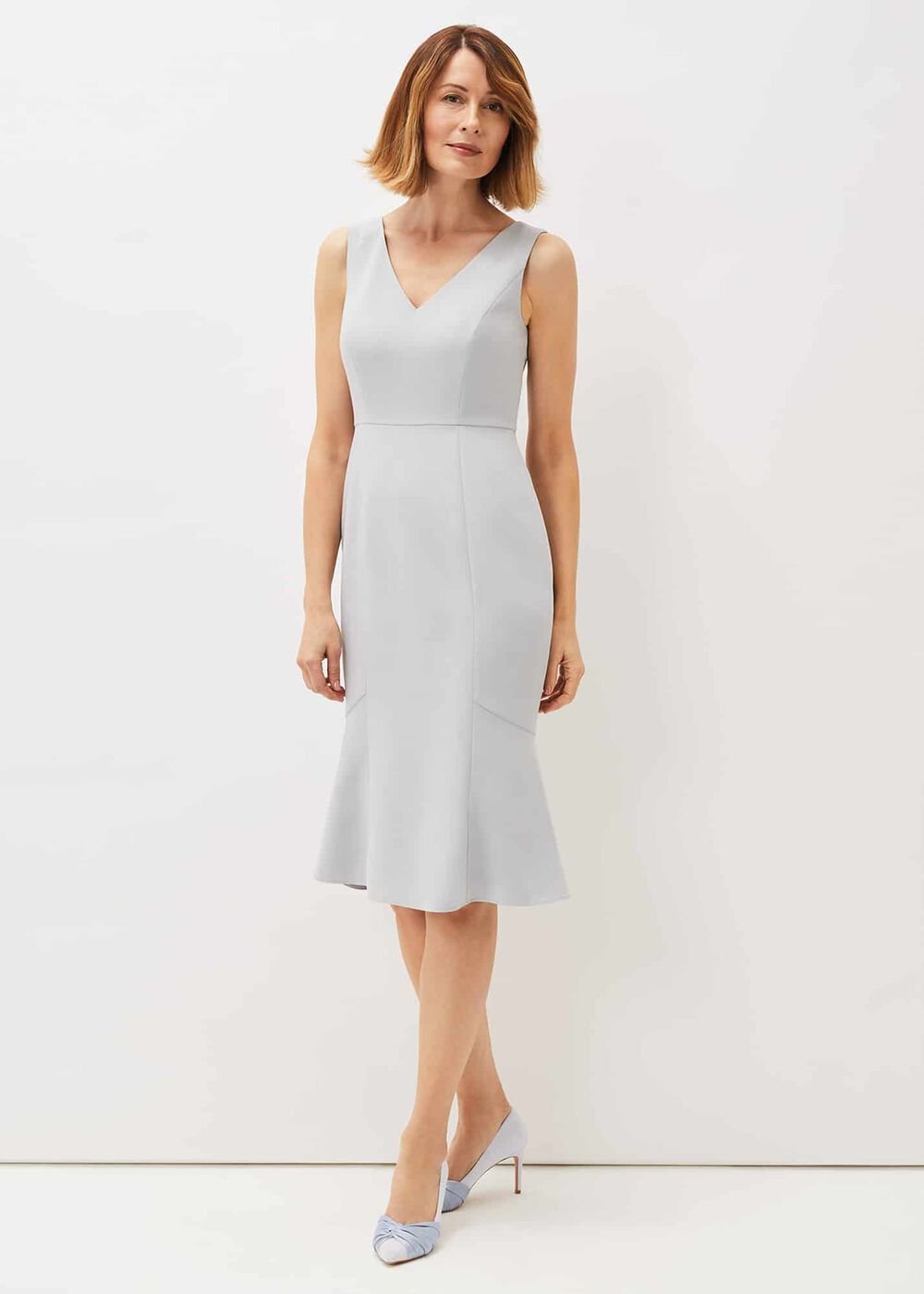 Alisha Double Layer Lace Peplum Dress Mineral