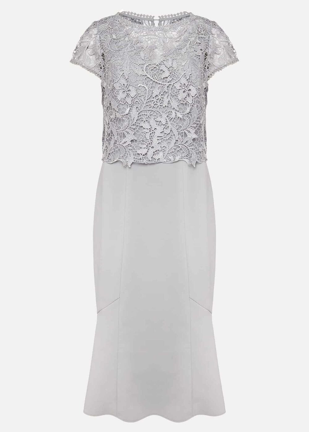 Alisha Double Layer Lace Peplum Dress Mineral