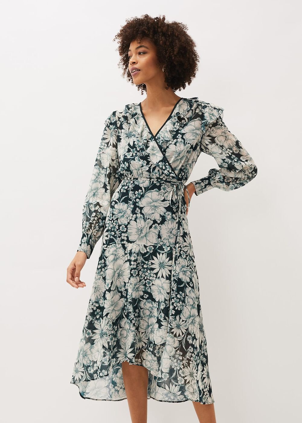 Indiana Floral Tiered Dress Pine