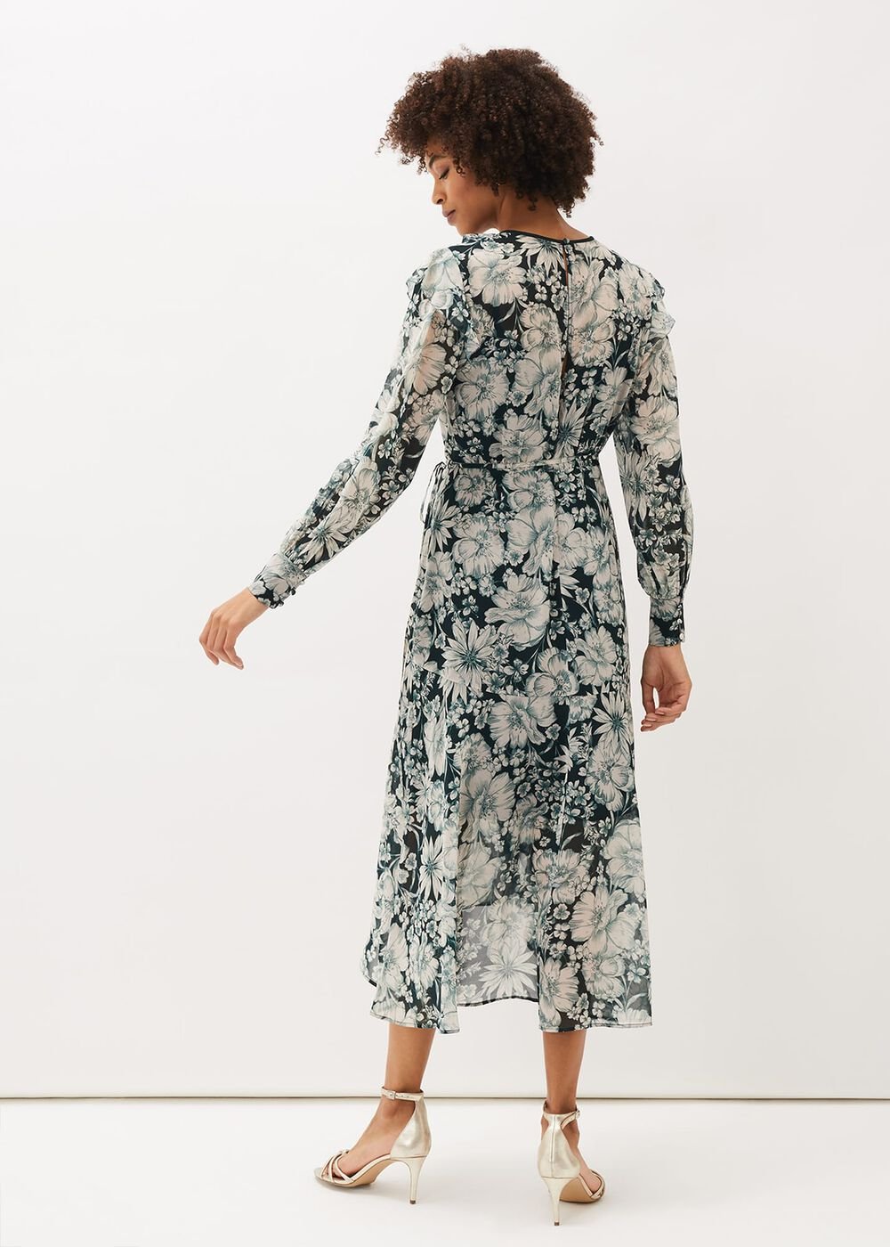 Indiana Floral Tiered Dress Pine