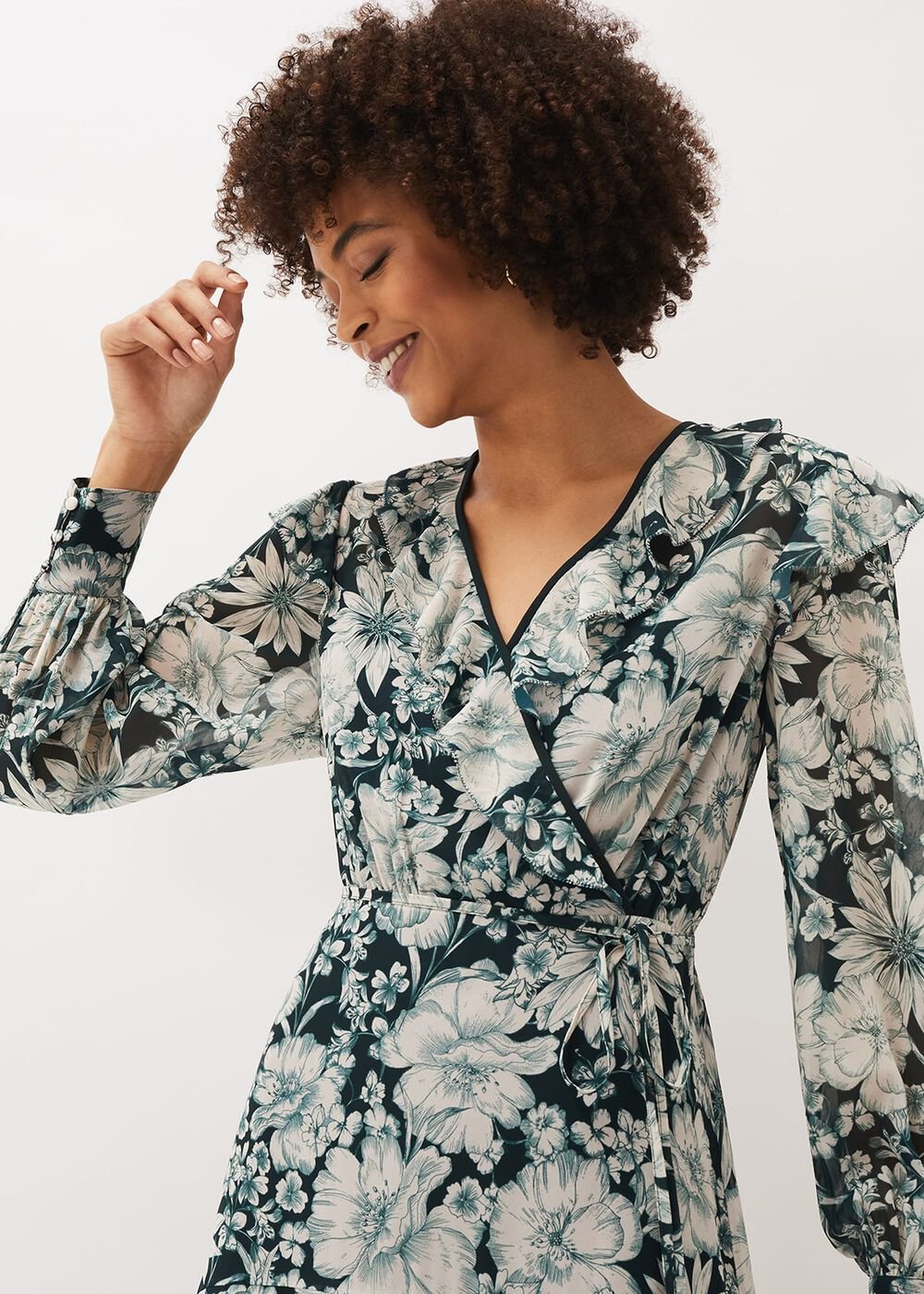 Indiana Floral Tiered Dress Pine
