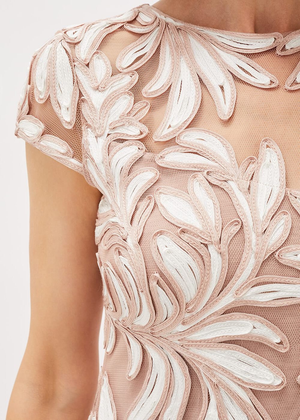 Anastasia Tapework Lace Dress Antique Rose
