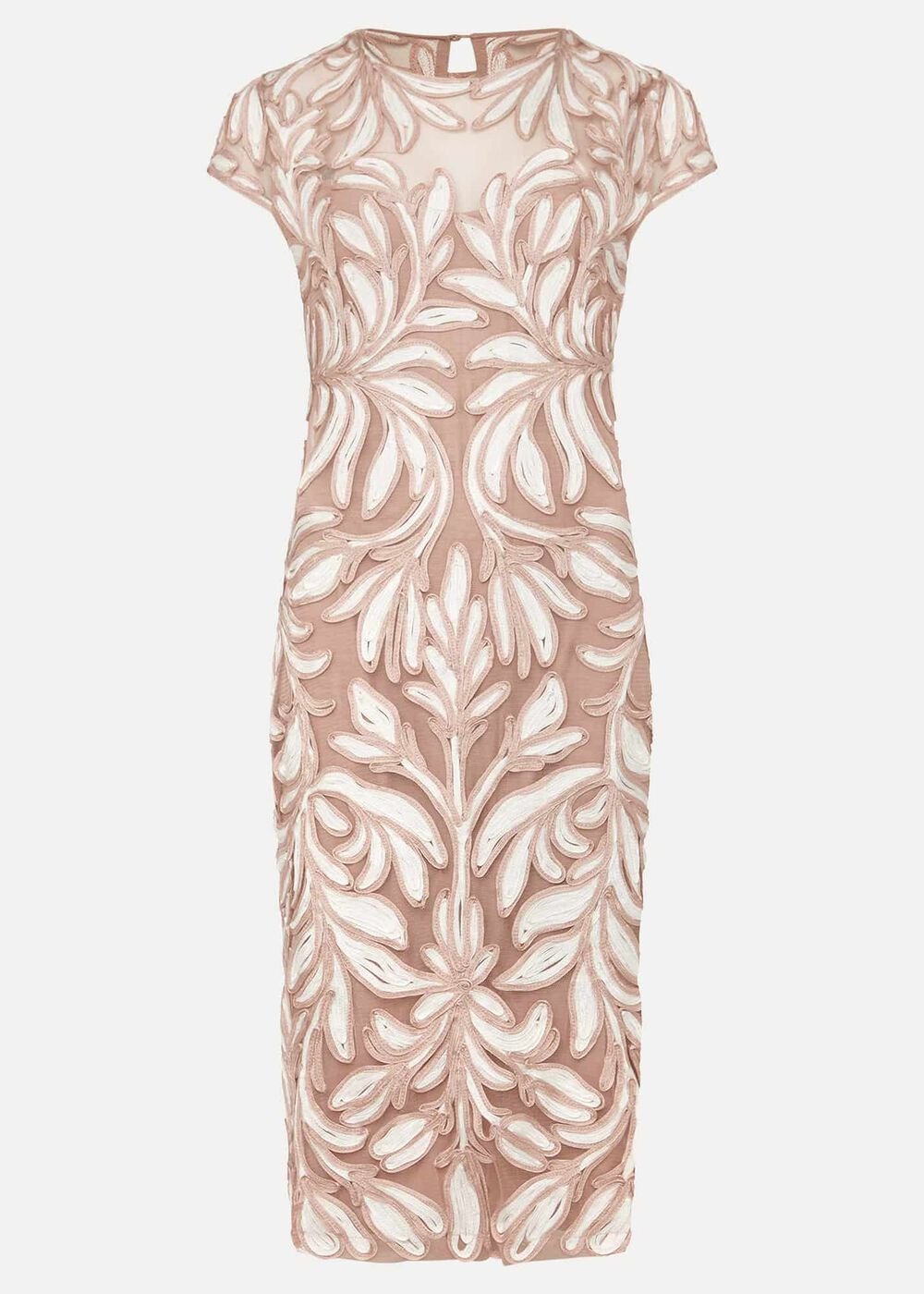 Anastasia Tapework Lace Dress Antique Rose