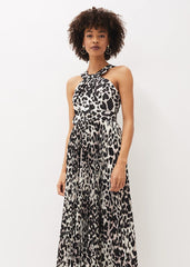 Chelsie Leopard Print Midaxi Dress Multi-Coloured
