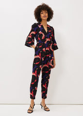 Darcey Floral Textured Tapered Jumpsuit Multi-Coloured