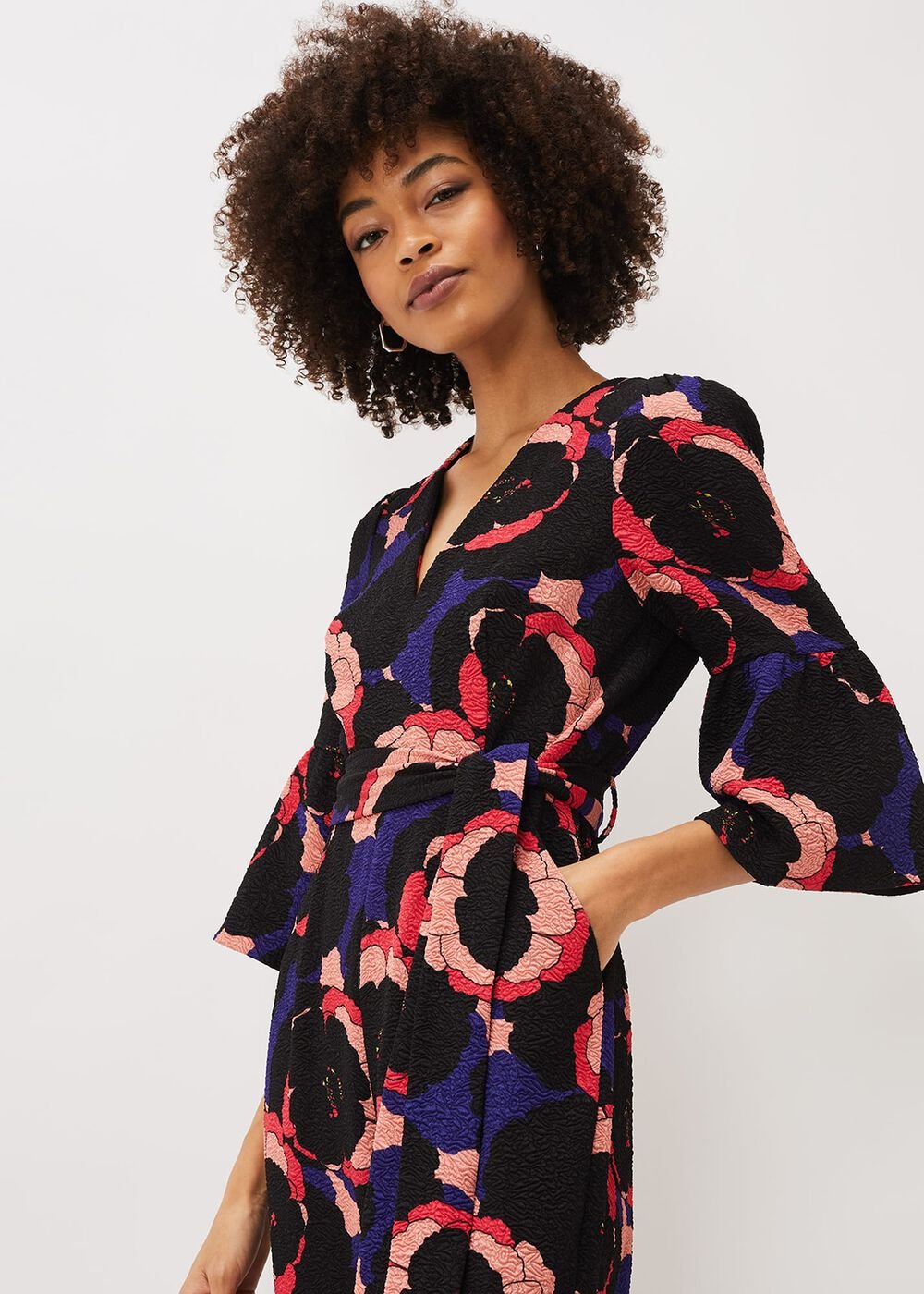 Darcey Floral Textured Tapered Jumpsuit Multi-Coloured