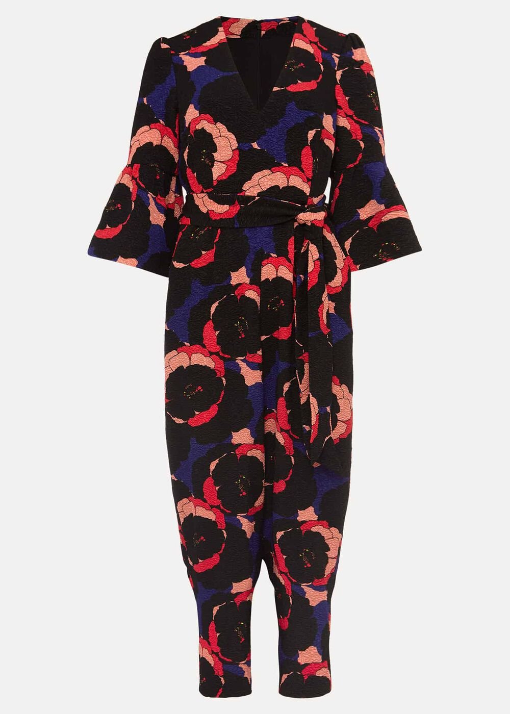 Darcey Floral Textured Tapered Jumpsuit Multi-Coloured