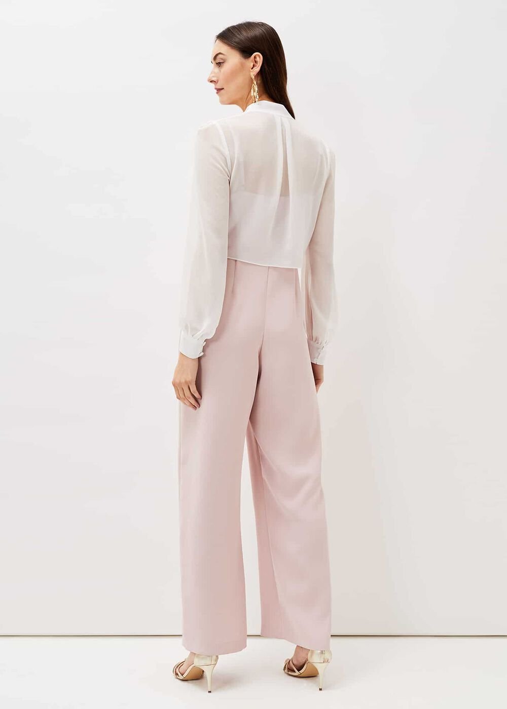Mindy Wide Leg Jumpsuit Ivory/Antique Rose