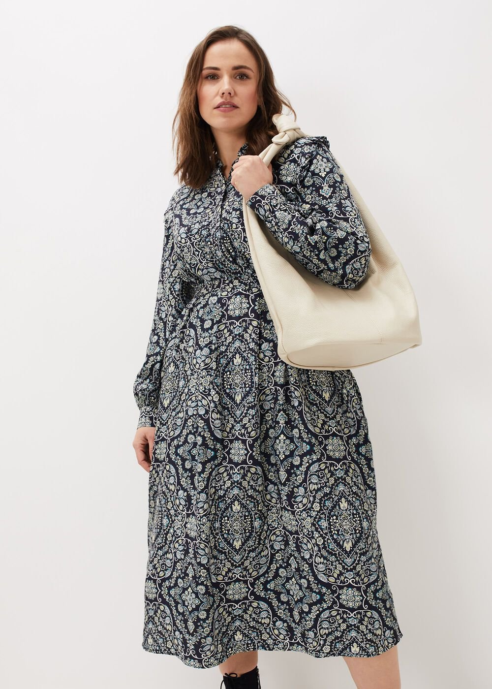 Polly Paisley Print Midi Dress Multi-Coloured