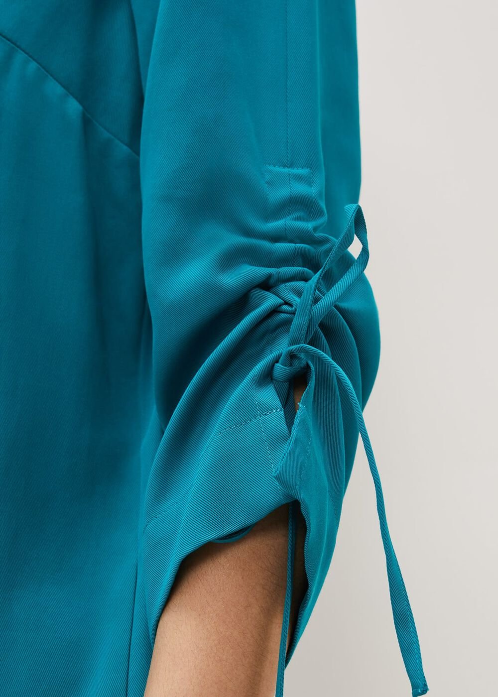 Ceiara Ruched Sleeve Tunic Dress Teal
