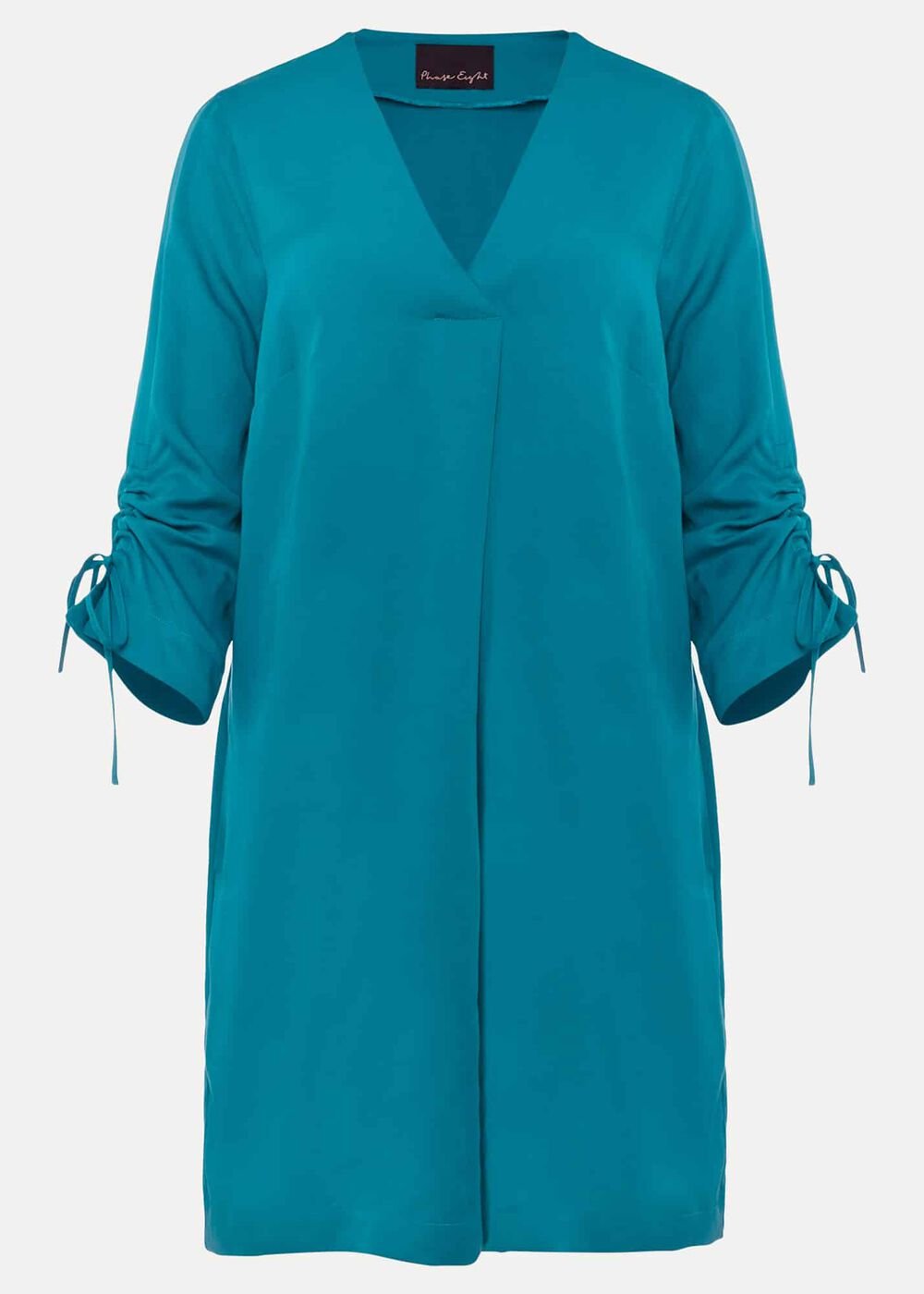 Ceiara Ruched Sleeve Tunic Dress Teal