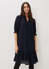 Aerin Textured Swing Dress Navy