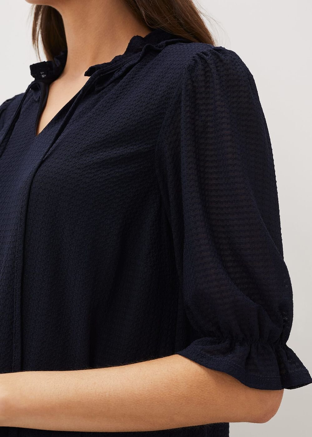 Aerin Textured Swing Dress Navy