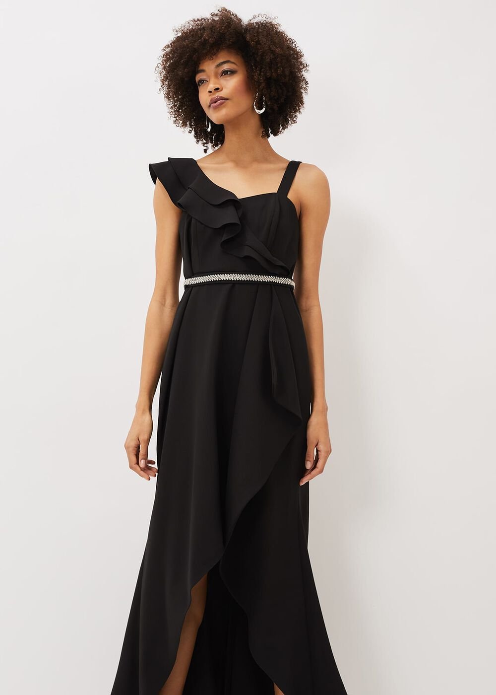 Patsie Elipse Hem Maxi Dress Black