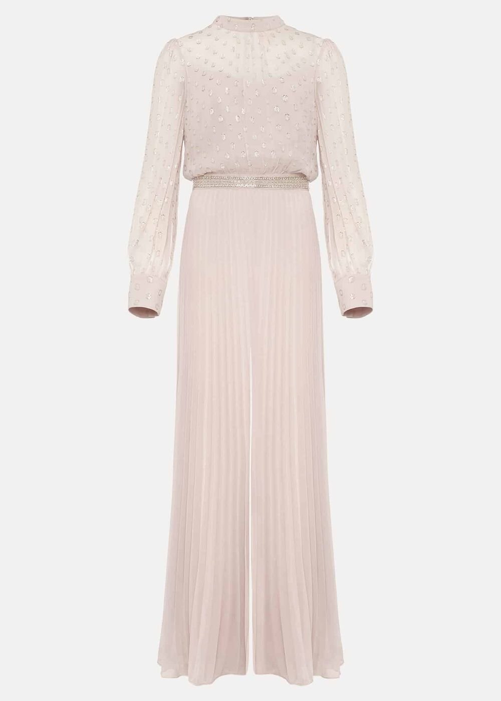 Charley Pleated Spot Print Jumpsuit Mauve