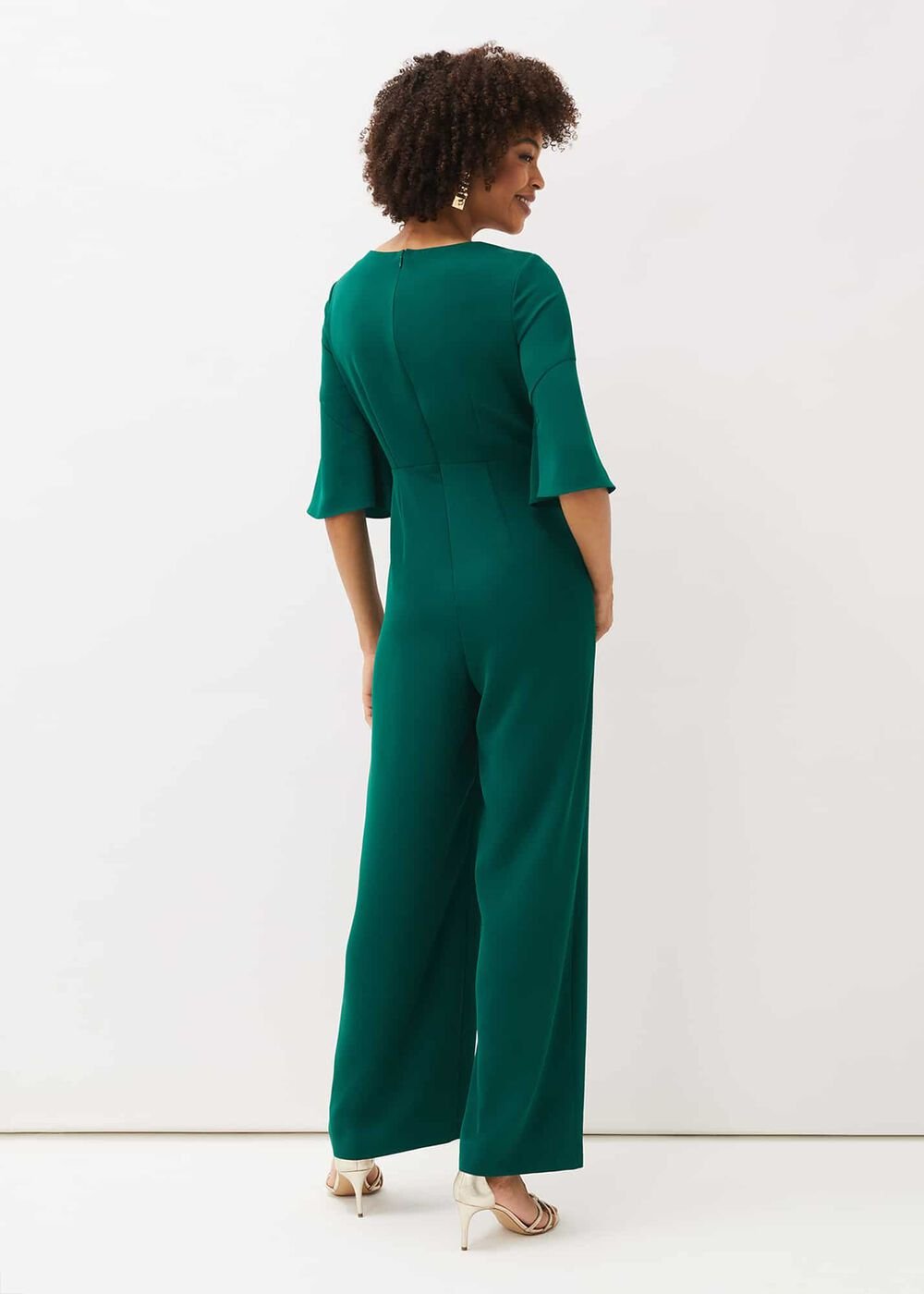 Layla Bow Jumpsuit Emerald