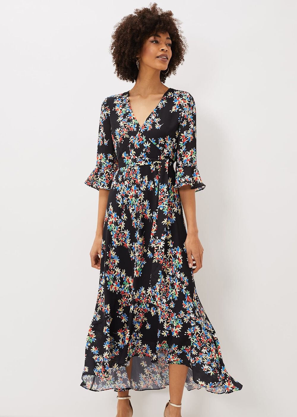 Emmaline Floral Maxi Dress Black/Multi