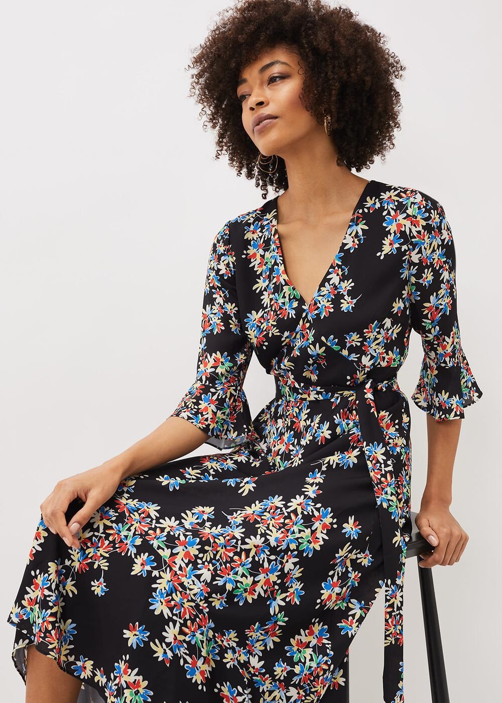 Emmaline Floral Maxi Dress Black/Multi
