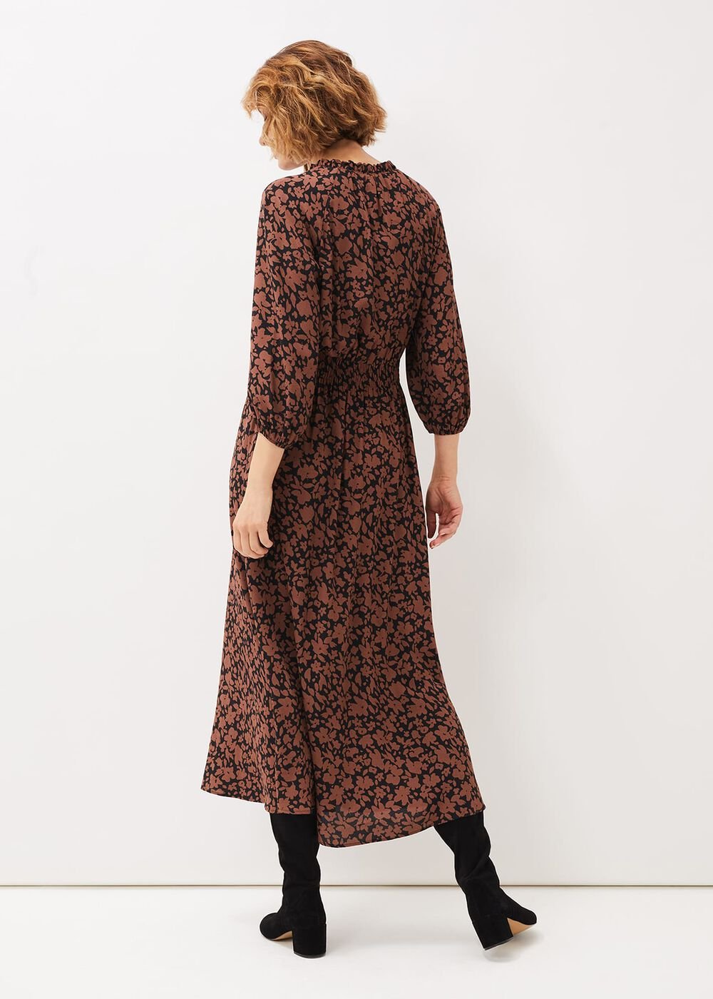 Phillipa Floral Midaxi Dress Black/Tan