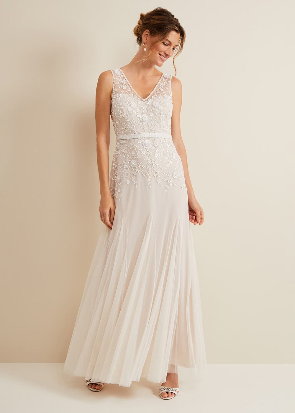 Annalise Beaded Wedding Dress Porcelian