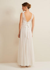 Annalise Beaded Wedding Dress Porcelian