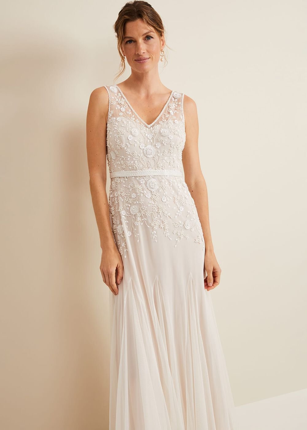 Annalise Beaded Wedding Dress Porcelian