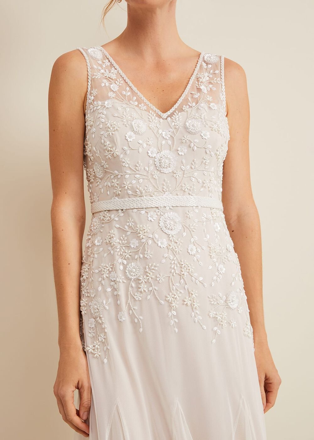 Annalise Beaded Wedding Dress Porcelian