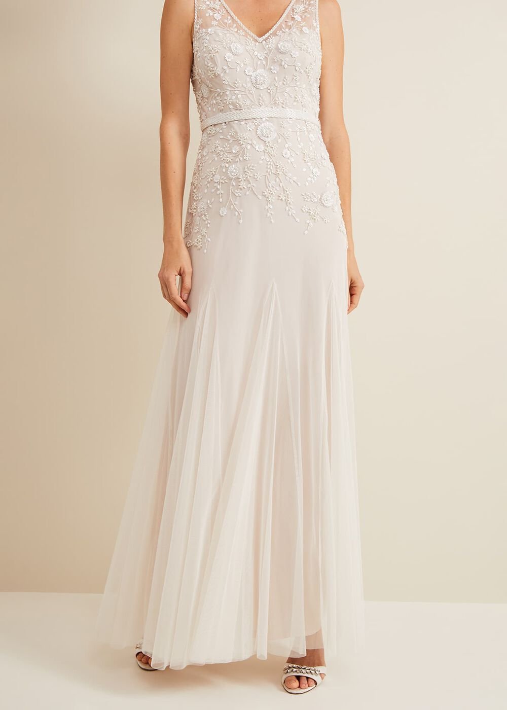 Annalise Beaded Wedding Dress Porcelian