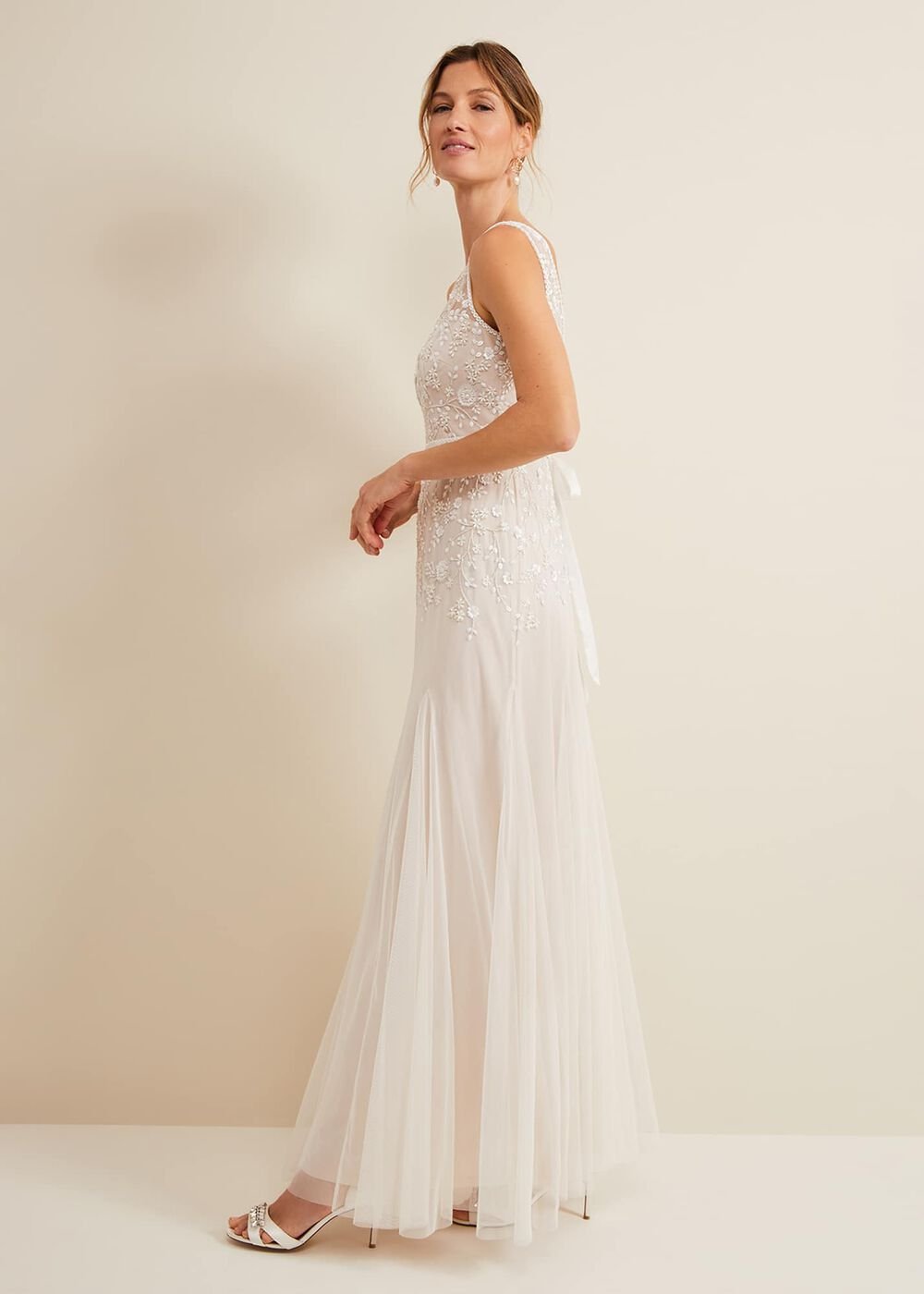Annalise Beaded Wedding Dress Porcelian