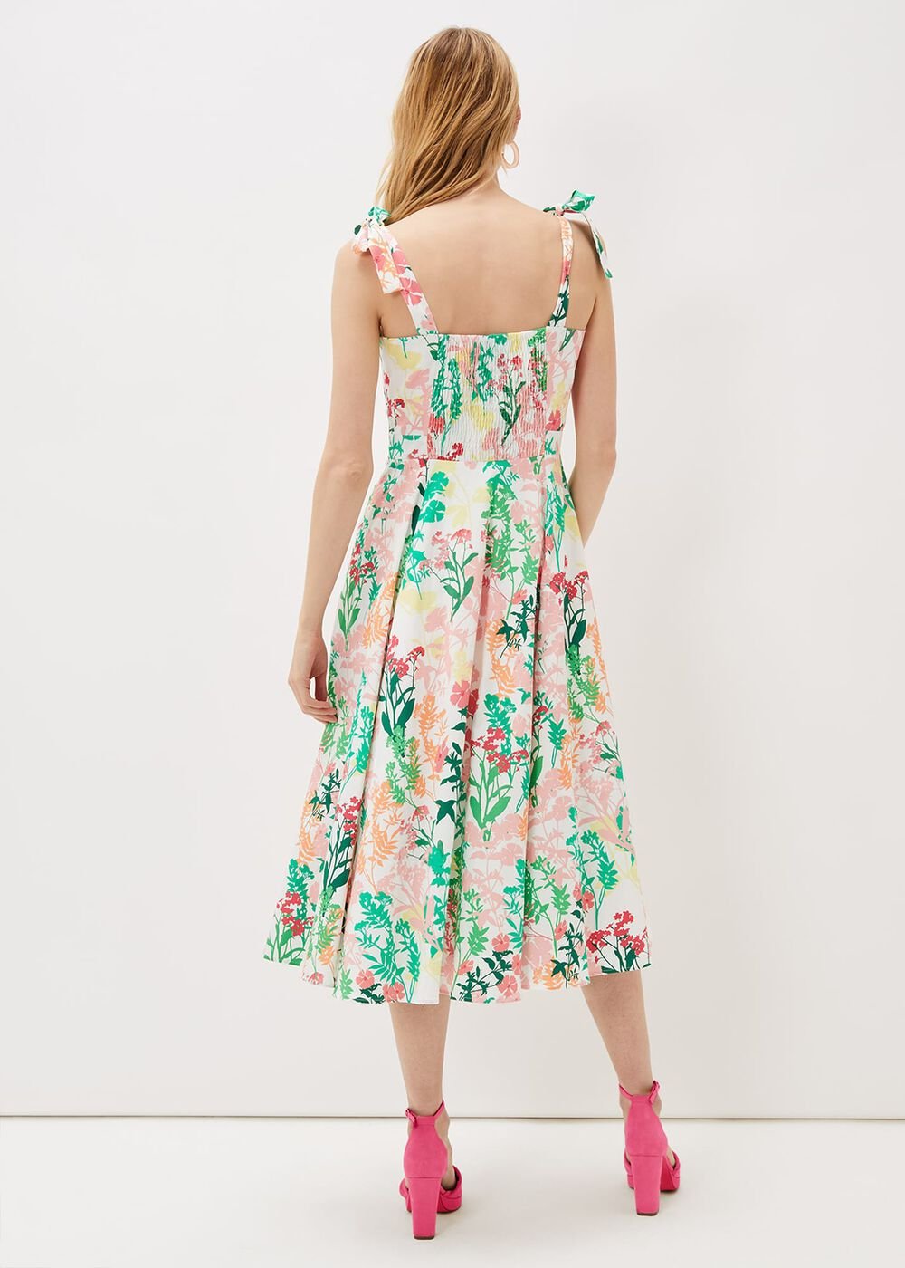 Joyce Printed Fit & Flare Dress Ivory/Multi