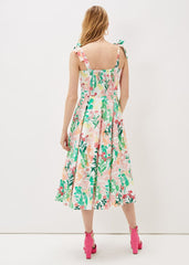 Joyce Printed Fit & Flare Dress Ivory/Multi