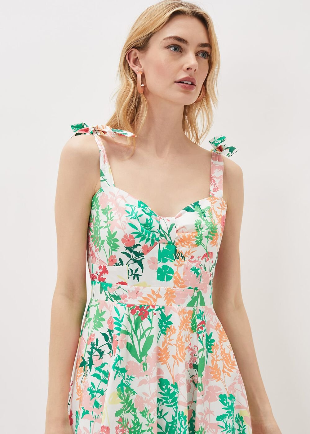 Joyce Printed Fit & Flare Dress Ivory/Multi