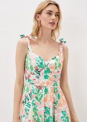 Joyce Printed Fit & Flare Dress Ivory/Multi