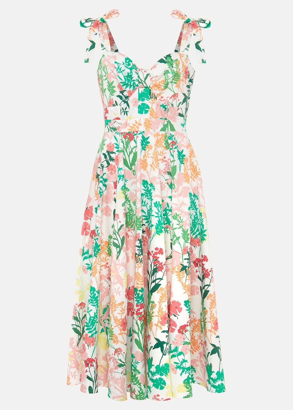 Joyce Printed Fit & Flare Dress Ivory/Multi