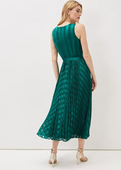Beverley Stripe Jacquard Midaxi Dress Jade