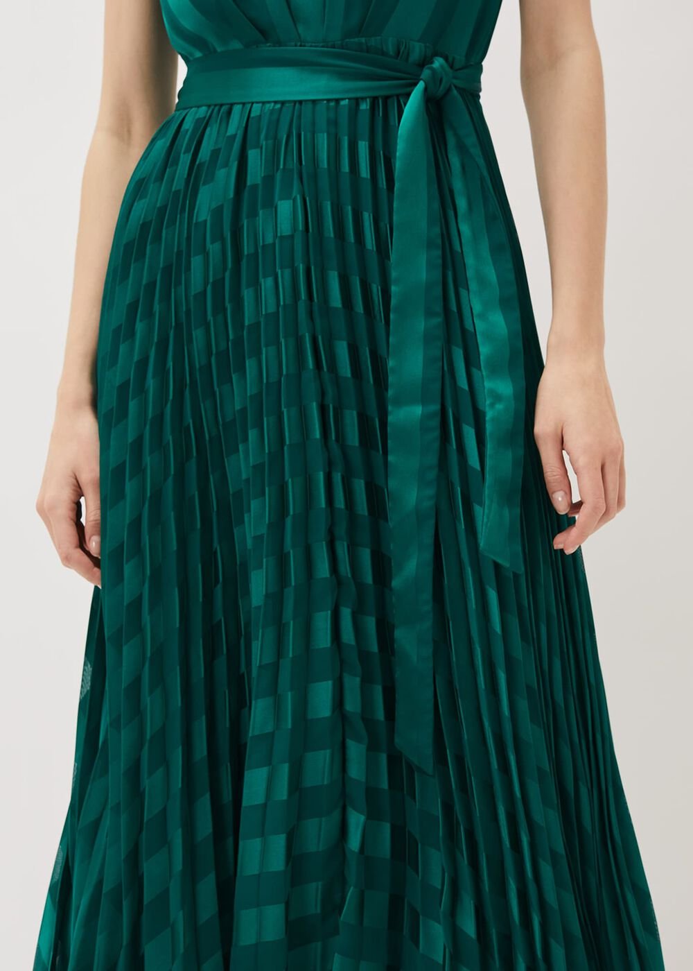 Beverley Stripe Jacquard Midaxi Dress Jade