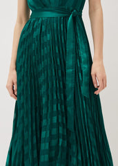 Beverley Stripe Jacquard Midaxi Dress Jade