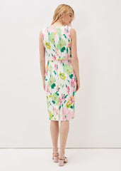 Effie Floral Scuba Dress Ivory