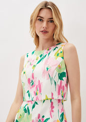 Effie Floral Scuba Dress Ivory